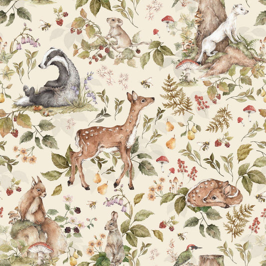 Dekornik Dekornik Vliesbehang Cute Forest Animals Light - Decomusy