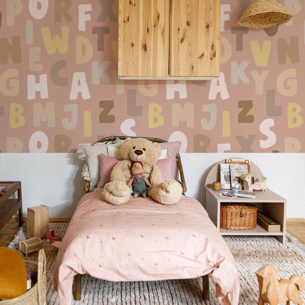 Dekornik Dekornik Behang "Letters Pink" - Decomusy
