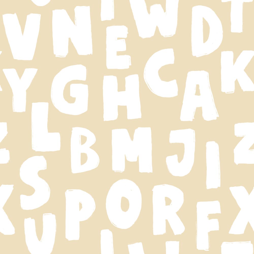 Dekornik Dekornik Behang "Letters Beige" - Decomusy