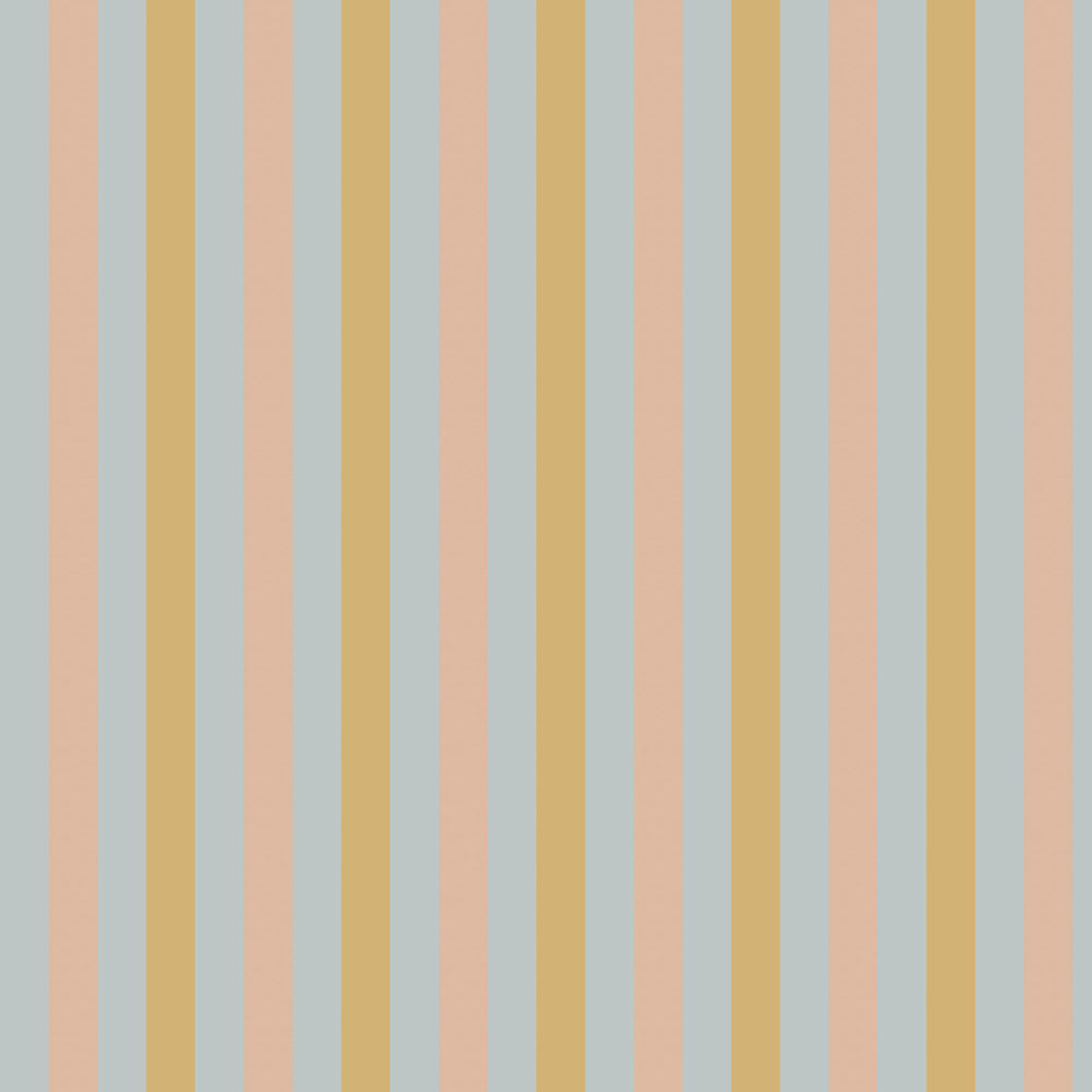 Dekornik Dekornik Vliesbehang Stripes Blue Salmon Yellow - Decomusy