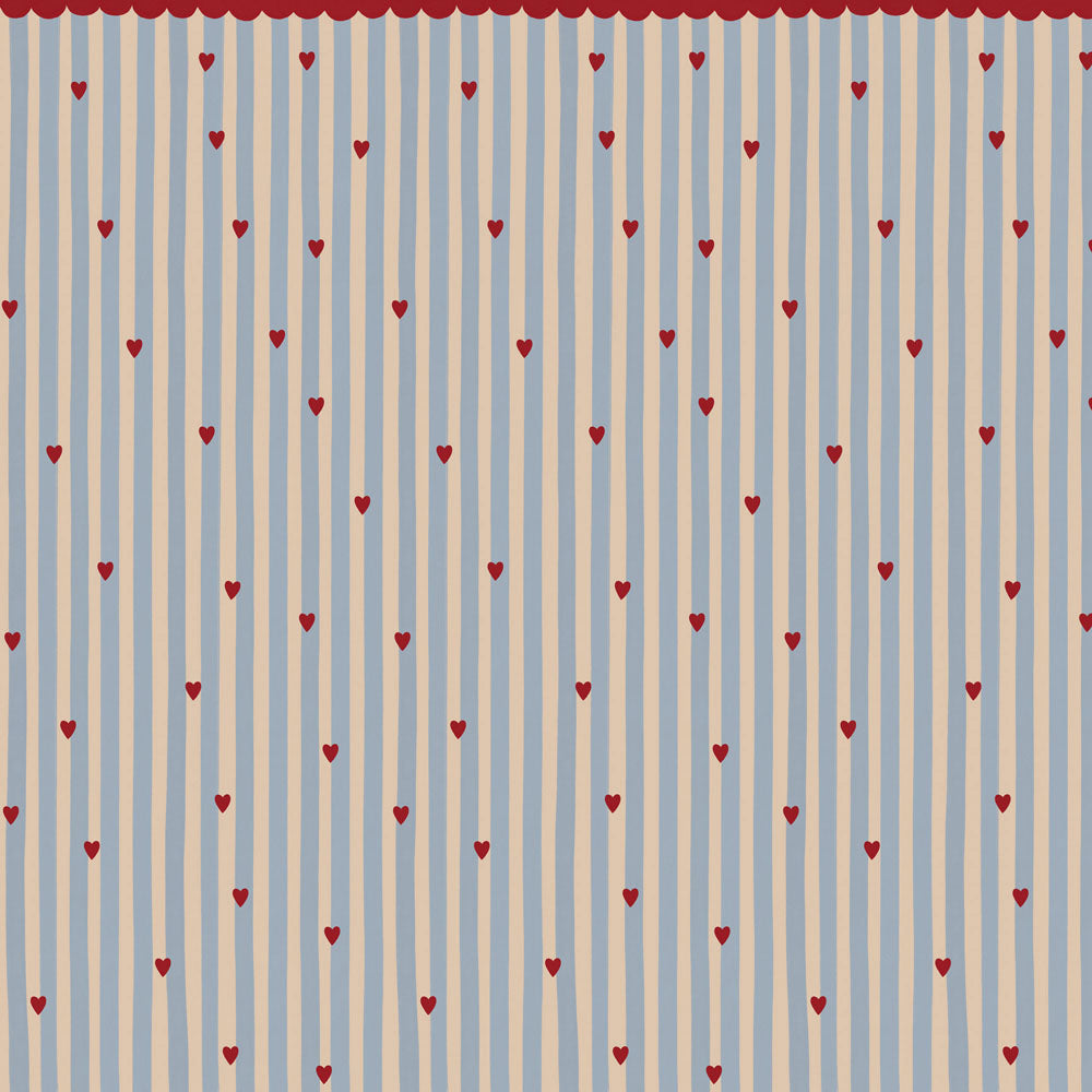 Dekornik Dekornik Behang - French hearts stripes - Decomusy