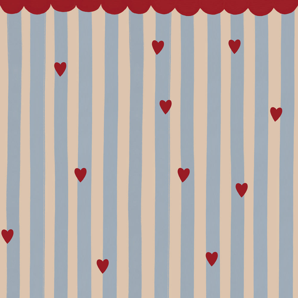 Dekornik Dekornik Behang - French hearts stripes - Decomusy