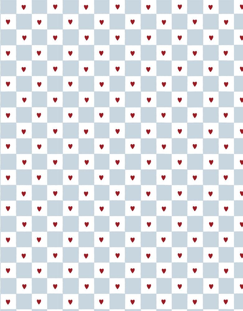 Dekornik Dekornik Behang - French hearts check - Decomusy