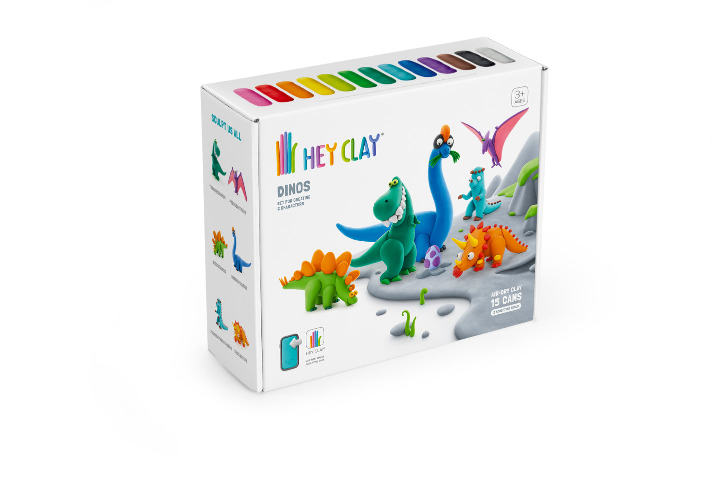 Hey Clay Hey Clay boetseerklei Dinos - 15 pack - Decomusy