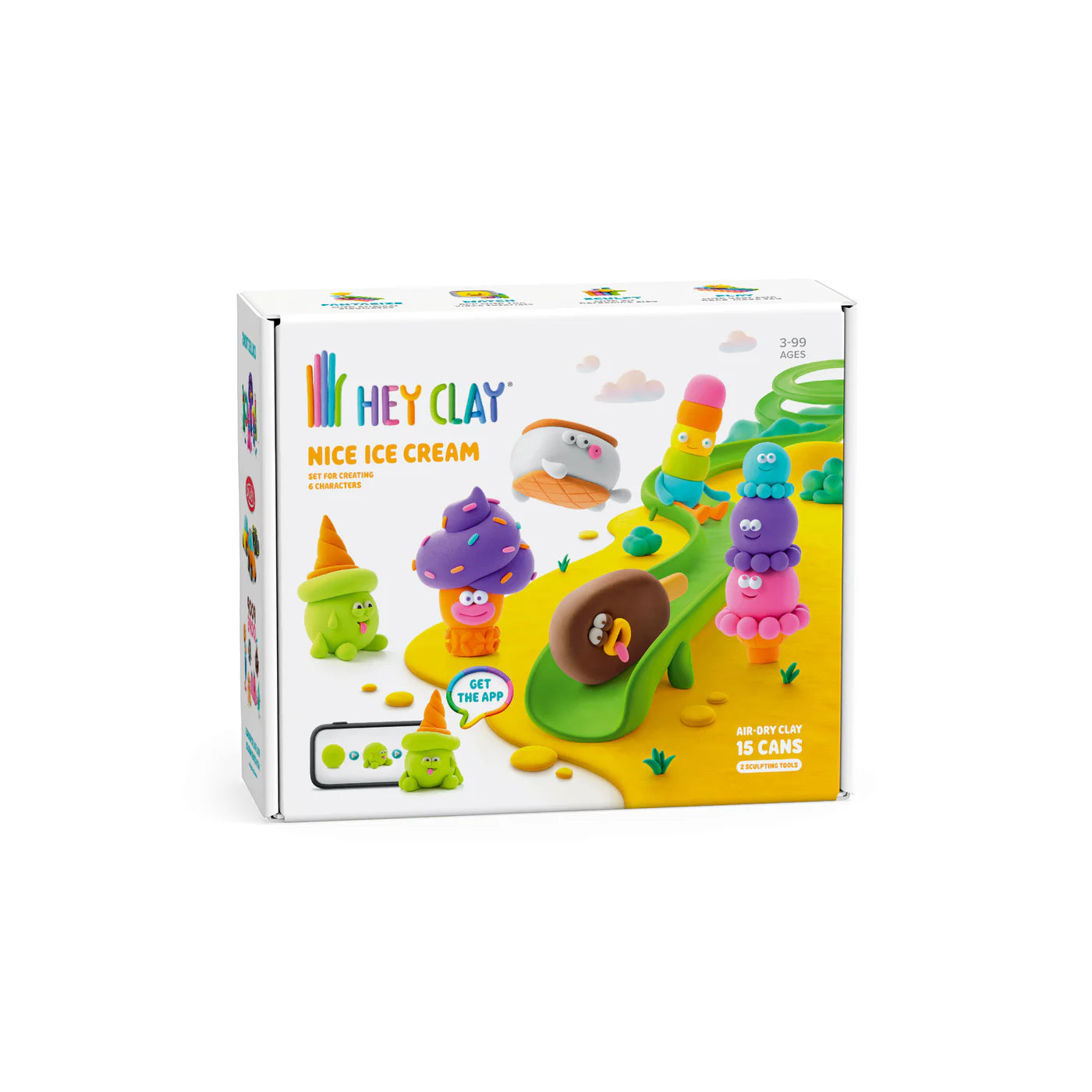 Hey Clay Hey Clay boetseerklei Nice Ice Cream - 15 pack - Decomusy