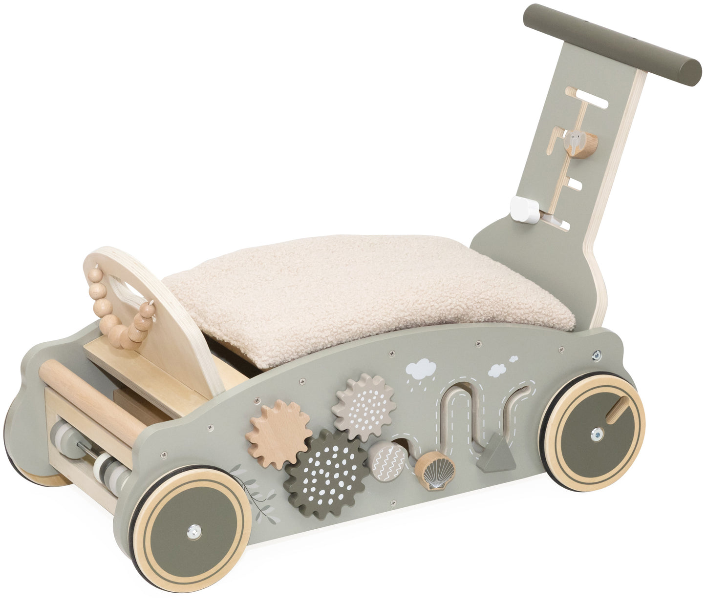 Label Label Label Label 3-in-1 Rocker, Walker and Car - Olive Green - Decomusy