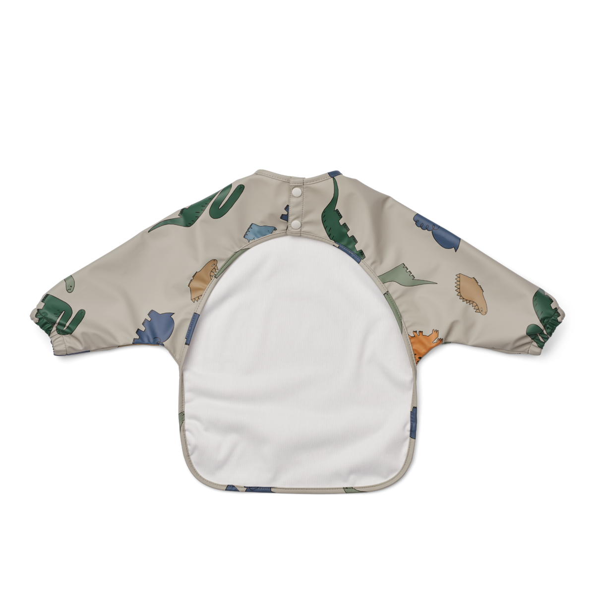 Liewood Liewood Merle Printed Cape Bib Slab met lange mouwen - Dinosaurs / Mist - Decomusy