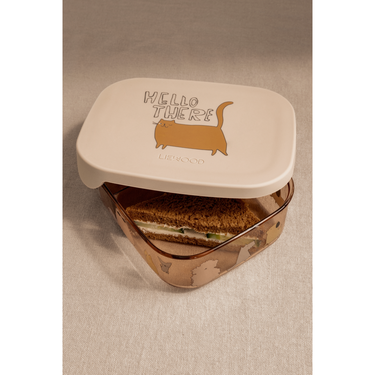 Liewood Liewood Arthur Tritan Lunchbox - Cats and Dogs / Sandy - Decomusy