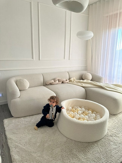 Moje. Moje. Ballenbad - 90x30 cm - Teddy White - Decomusy