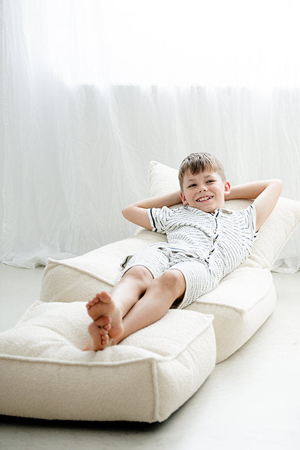 Moje. Moje. Bouclé Beanbag Zitzak - Cream - Decomusy