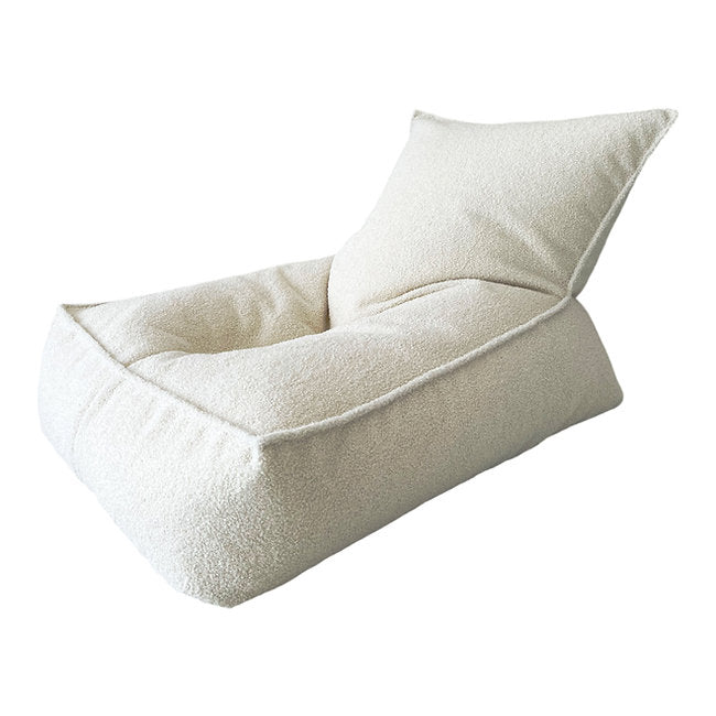 Moje. Moje. Bouclé Beanbag Zitzak - Cream - Decomusy
