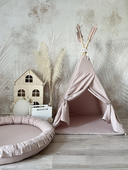 Moje. Moje. Linnen Speelnest - Powder Pink - Decomusy