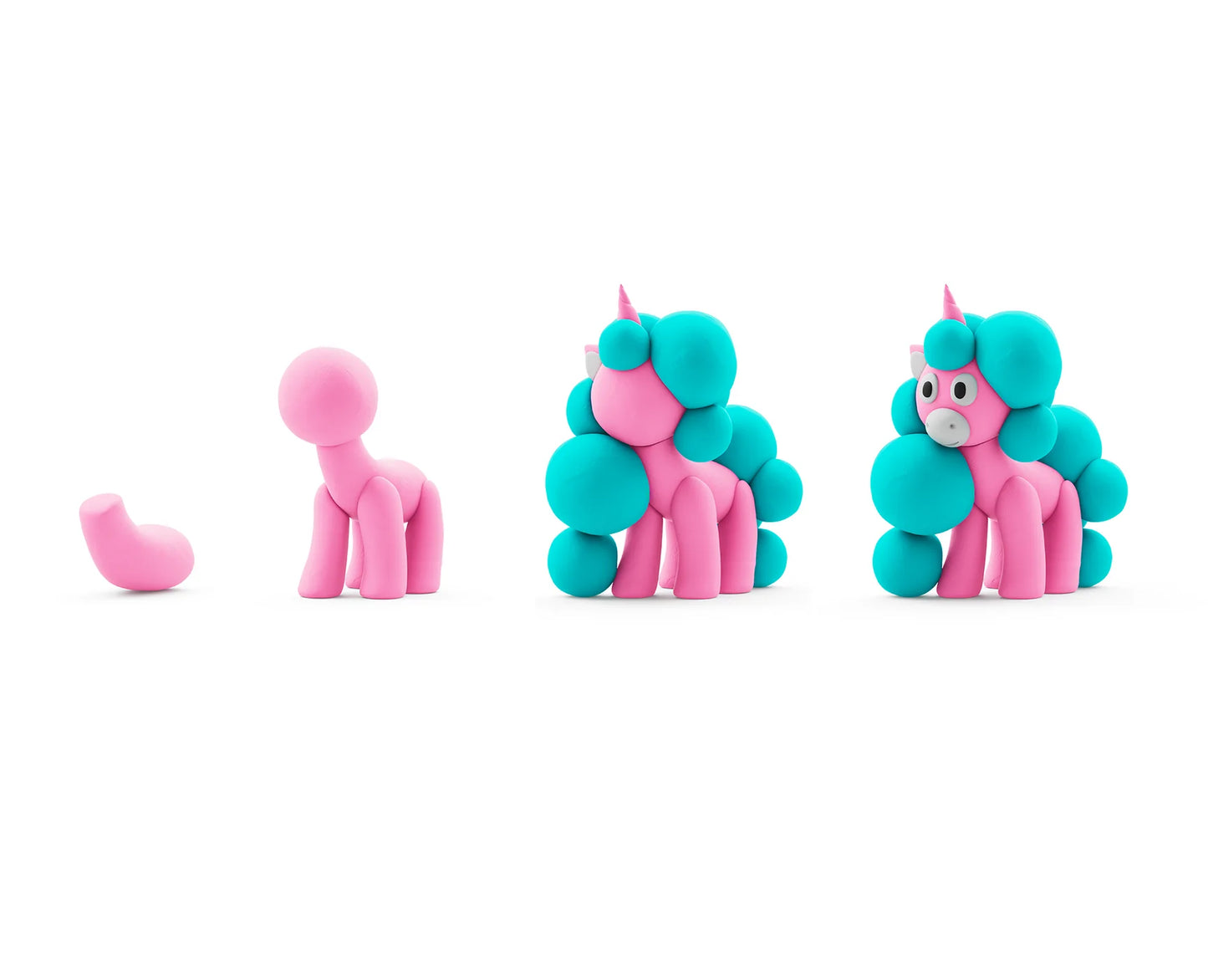 Hey Clay Hey Clay boetseerklei Unicorns - 15 pack - Decomusy