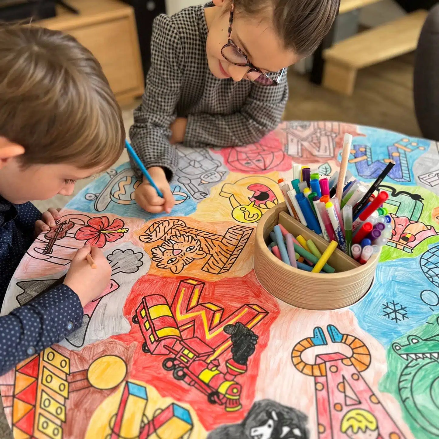 Drawin'Kids Drawin'Kids Drawin'table XXL kindertafel + 4 krukjes - Decomusy