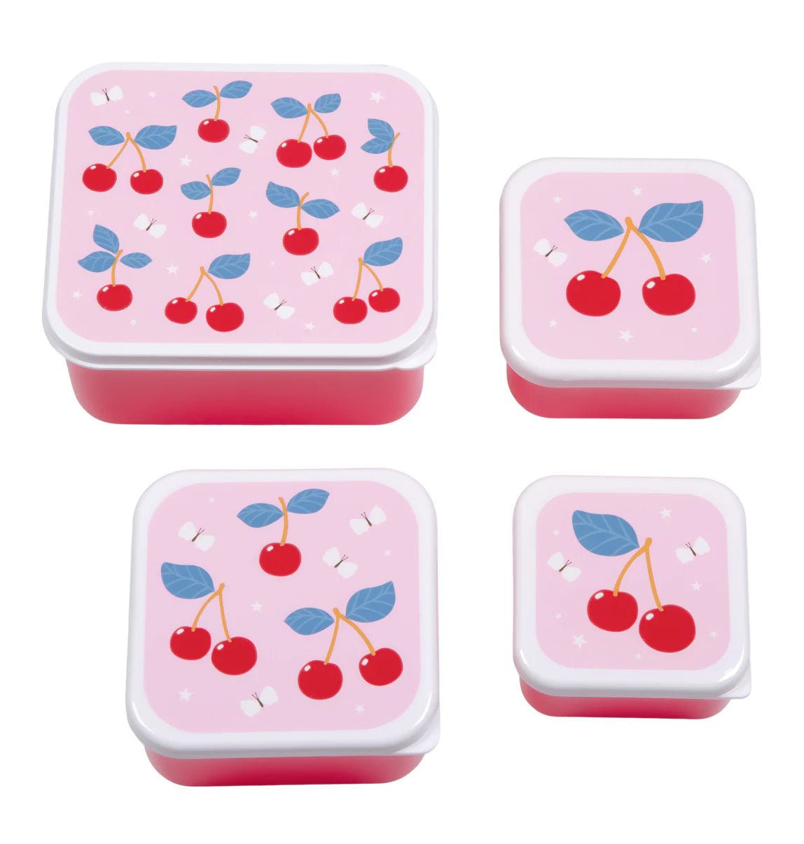 A Little Lovely Company A Little Lovely Company Lunch & Snackbox Set Cherries - Decomusy