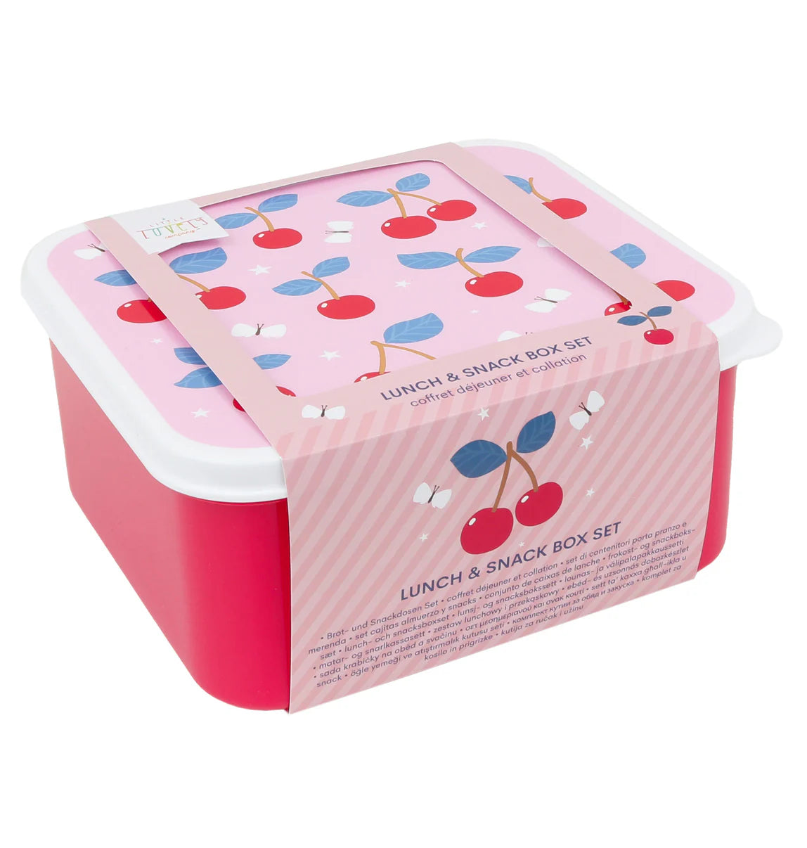 A Little Lovely Company A Little Lovely Company Lunch & Snackbox Set Cherries - Decomusy