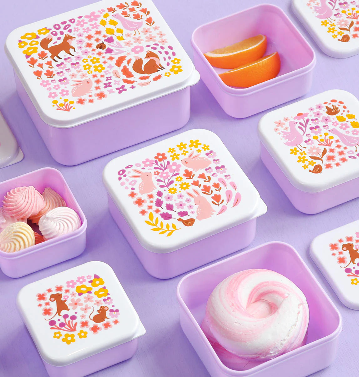 A Little Lovely Company A Little Lovely Company Lunch & Snackbox Set Flower Garden - Decomusy