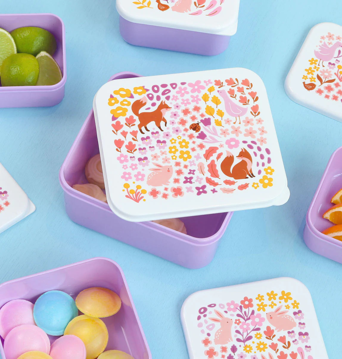A Little Lovely Company A Little Lovely Company Lunch & Snackbox Set Flower Garden - Decomusy