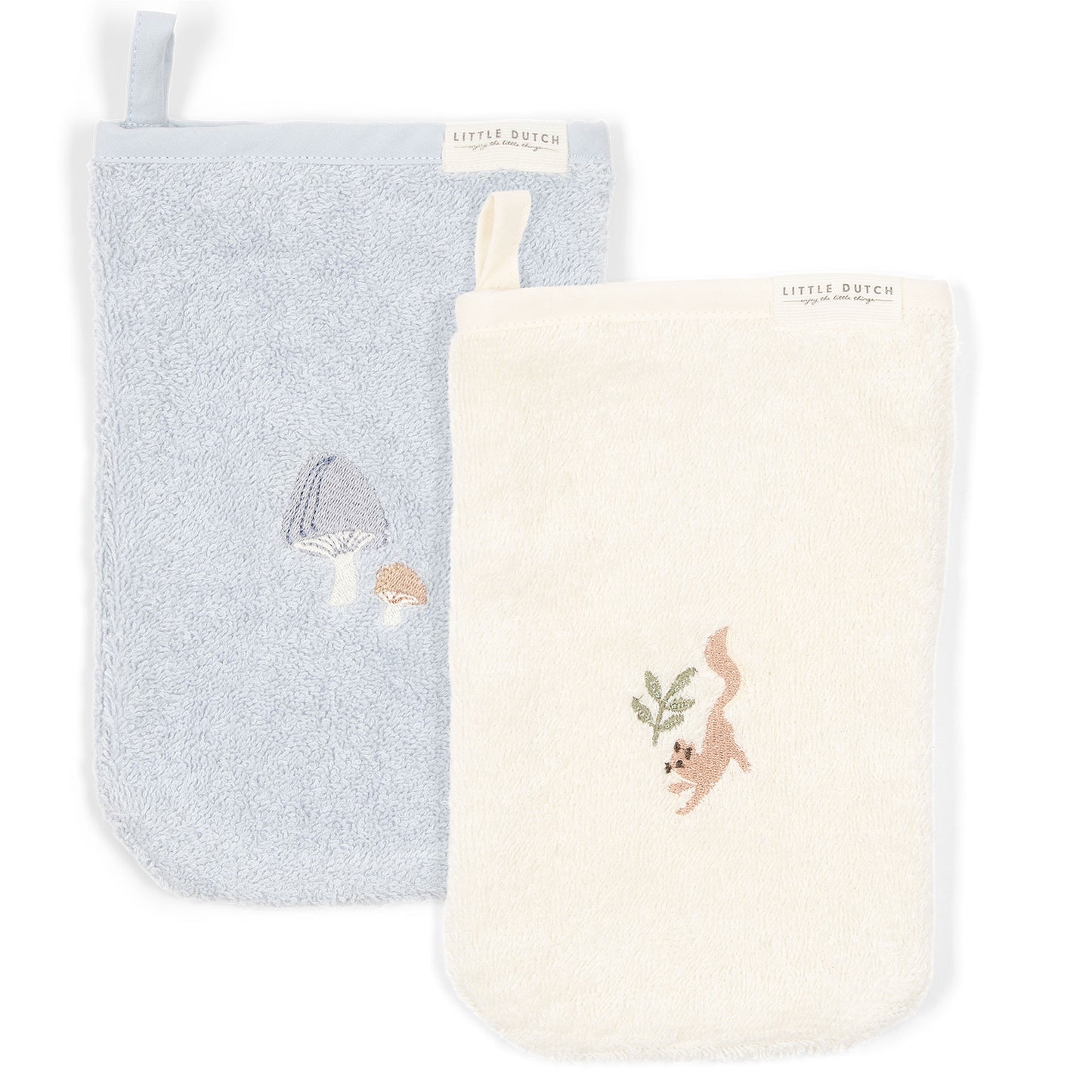 Little Dutch Little Dutch Washandjes set geborduurd Forest Friends - Decomusy