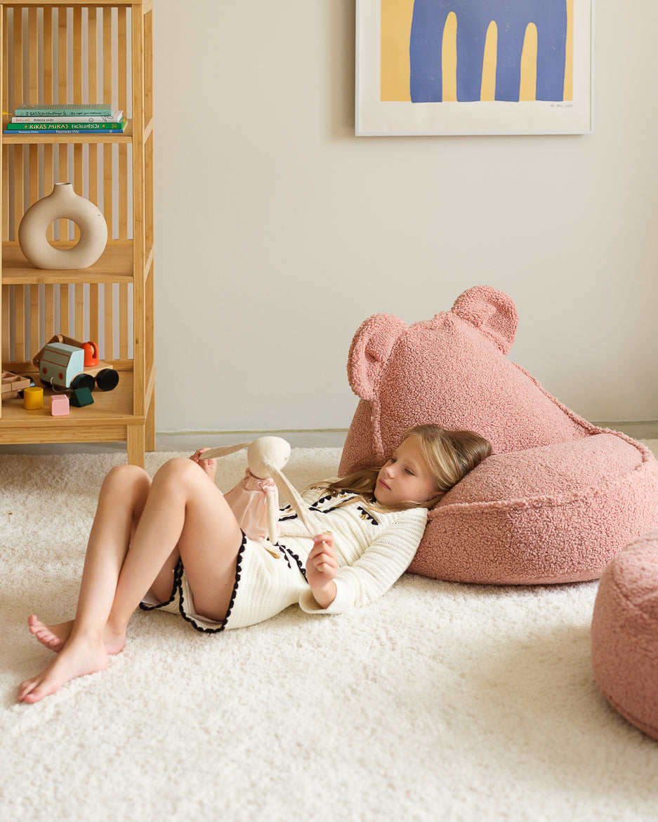Wigiwama Wigiwama Bear Beanbag Chair Poef - Guava Pink - Decomusy