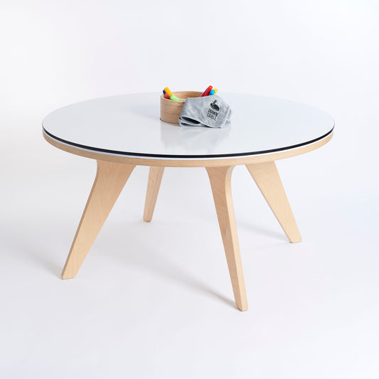Drawin'Kids Drawin'Kids Drawin’table® XXL – Tekentafel van natuurlijk hout voor kinderen (Ø 90 cm) - Decomusy