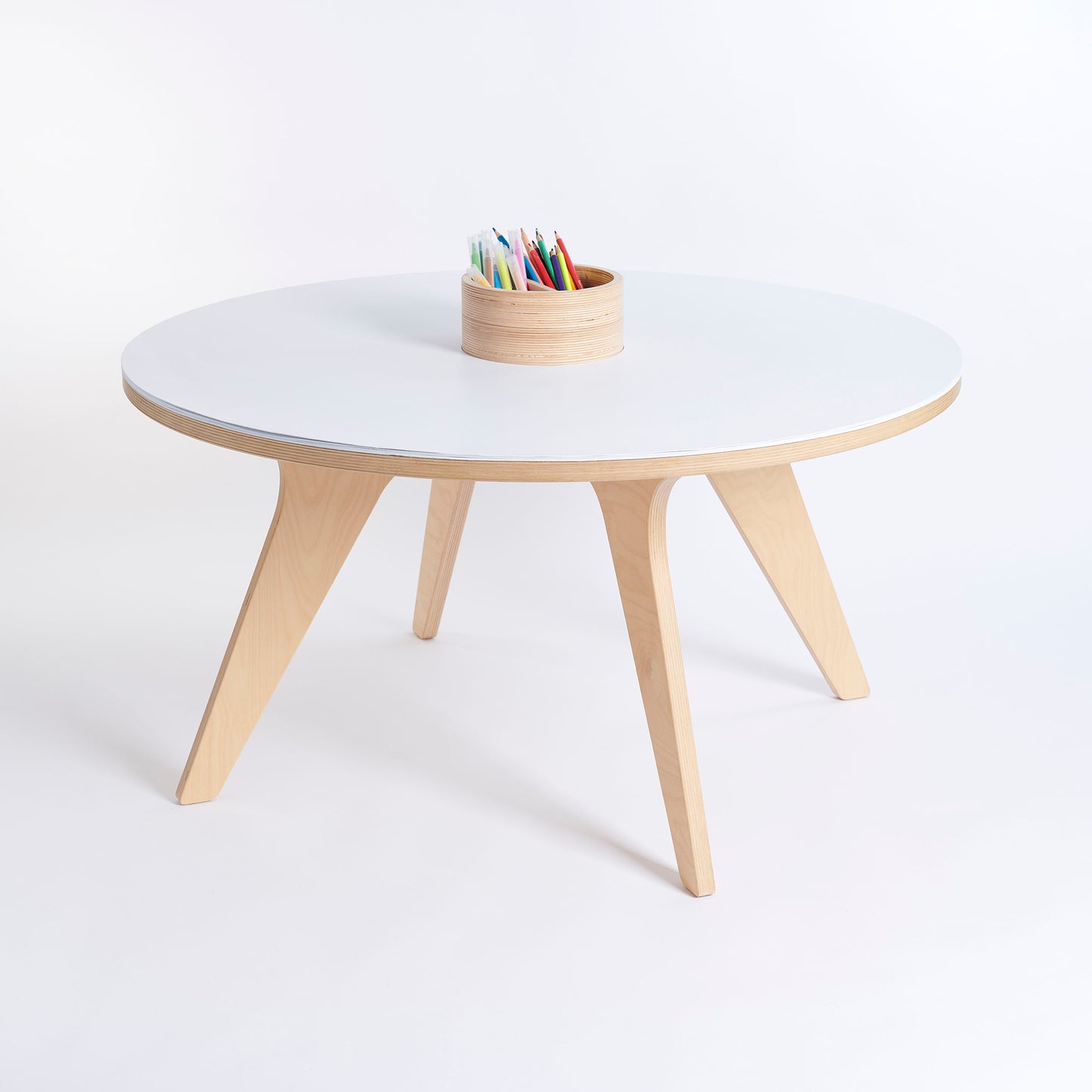 Drawin'Kids Drawin'Kids Drawin’table® XXL – Tekentafel van natuurlijk hout voor kinderen (Ø 90 cm) - Decomusy