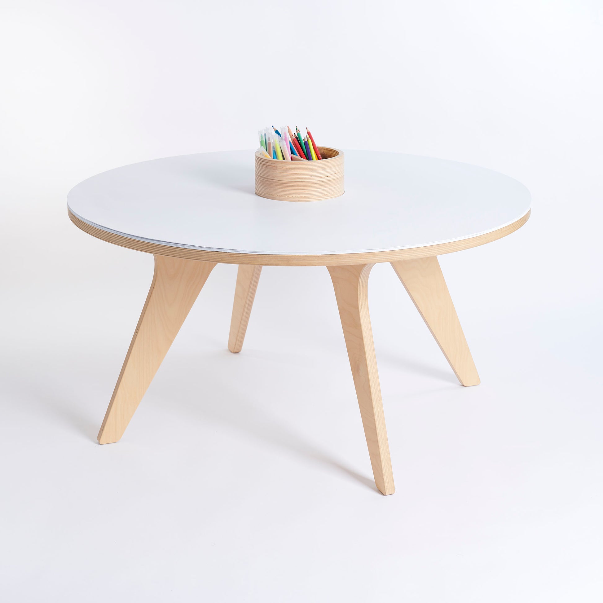 Drawin'Kids Drawin'Kids Drawin’table® XXL – Tekentafel van natuurlijk hout voor kinderen (Ø 90 cm) - Decomusy