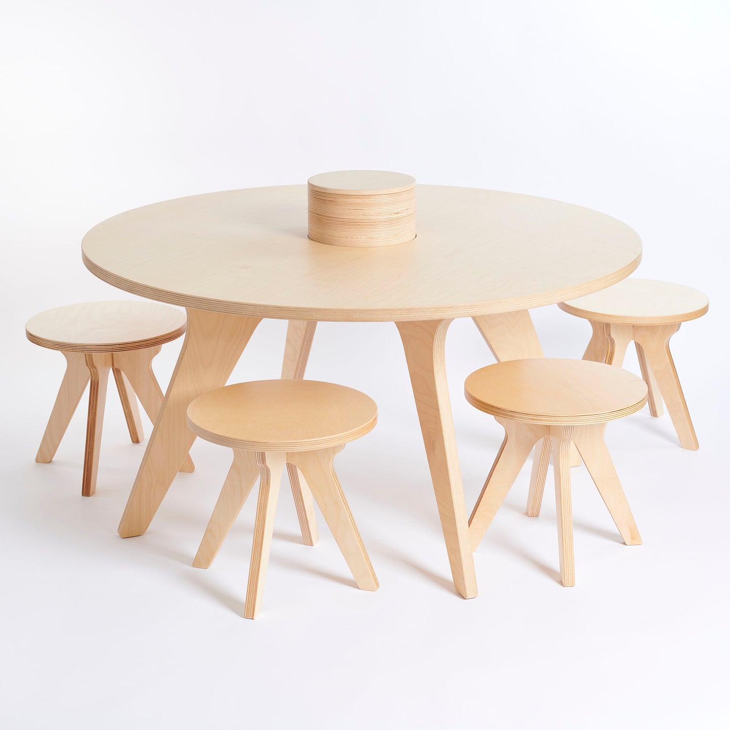 Drawin'Kids Drawin'Kids Drawin’table® XXL – Tekentafel van natuurlijk hout voor kinderen (Ø 90 cm) - Decomusy