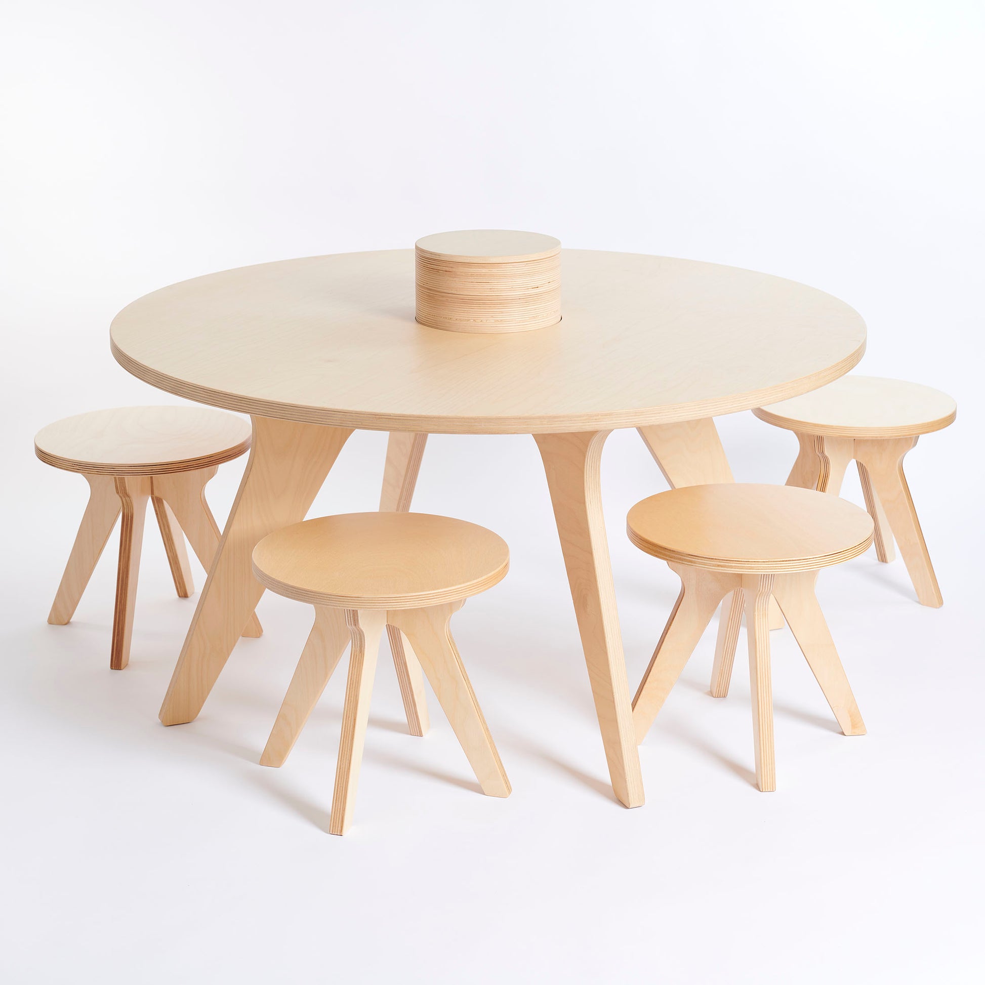 Drawin'Kids Drawin'Kids Drawin’table® XXL – Tekentafel van natuurlijk hout voor kinderen (Ø 90 cm) - Decomusy