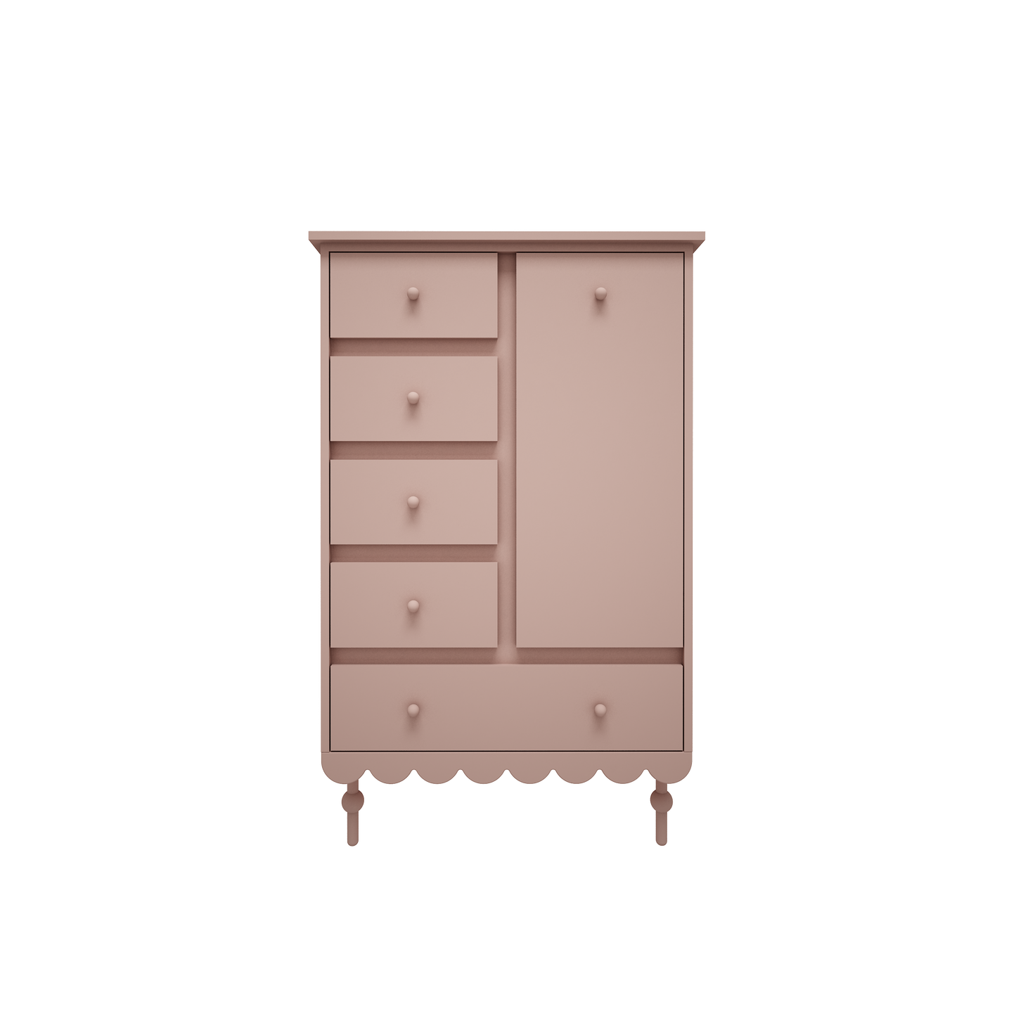 WoodLuck Woodluck Commode Retro Babushka - Natural Pink - Decomusy