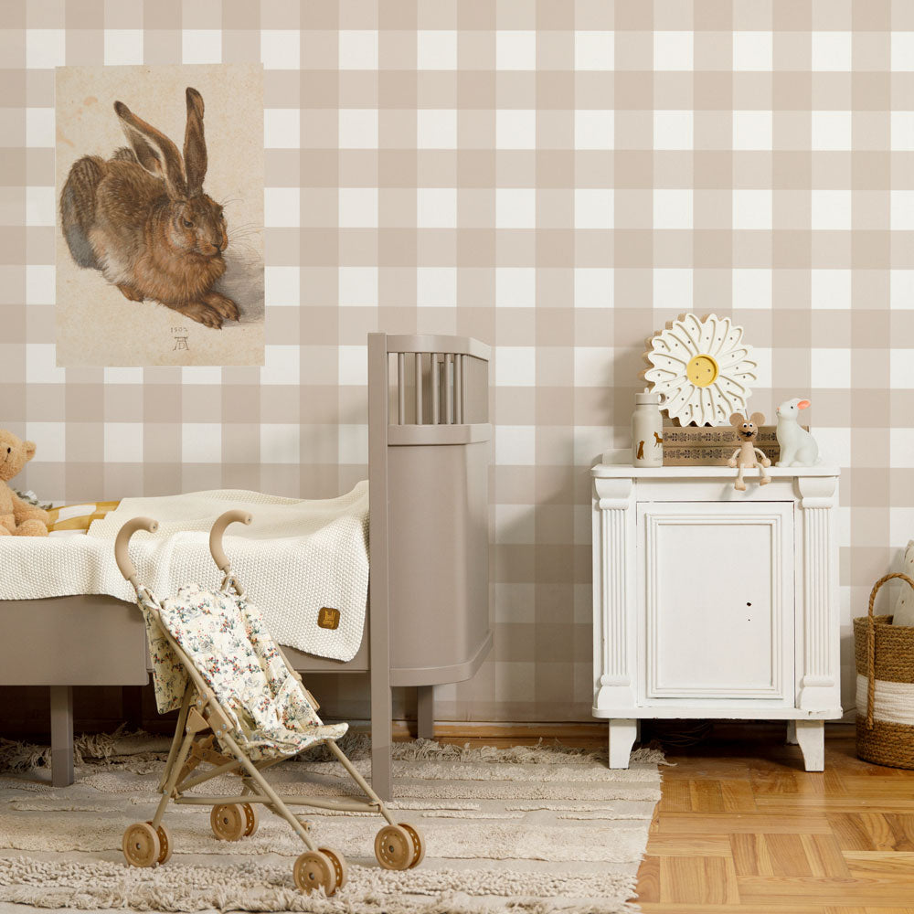 Dekornik Dekornik Vliesbehang - Check Classic Beige - Decomusy