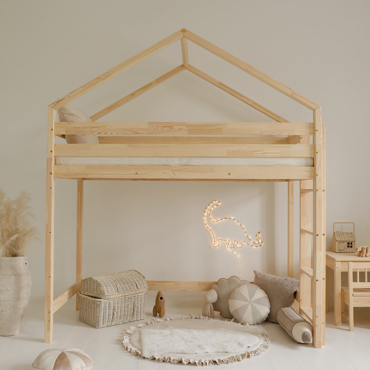 Decomusy Decomusy Loft Bedhuisje met zijtrap - 90x200cm - Decomusy