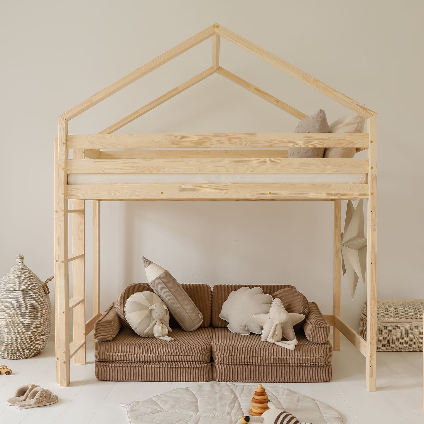 Decomusy Decomusy Loft Bedhuisje met zijtrap - 90x200cm - Decomusy