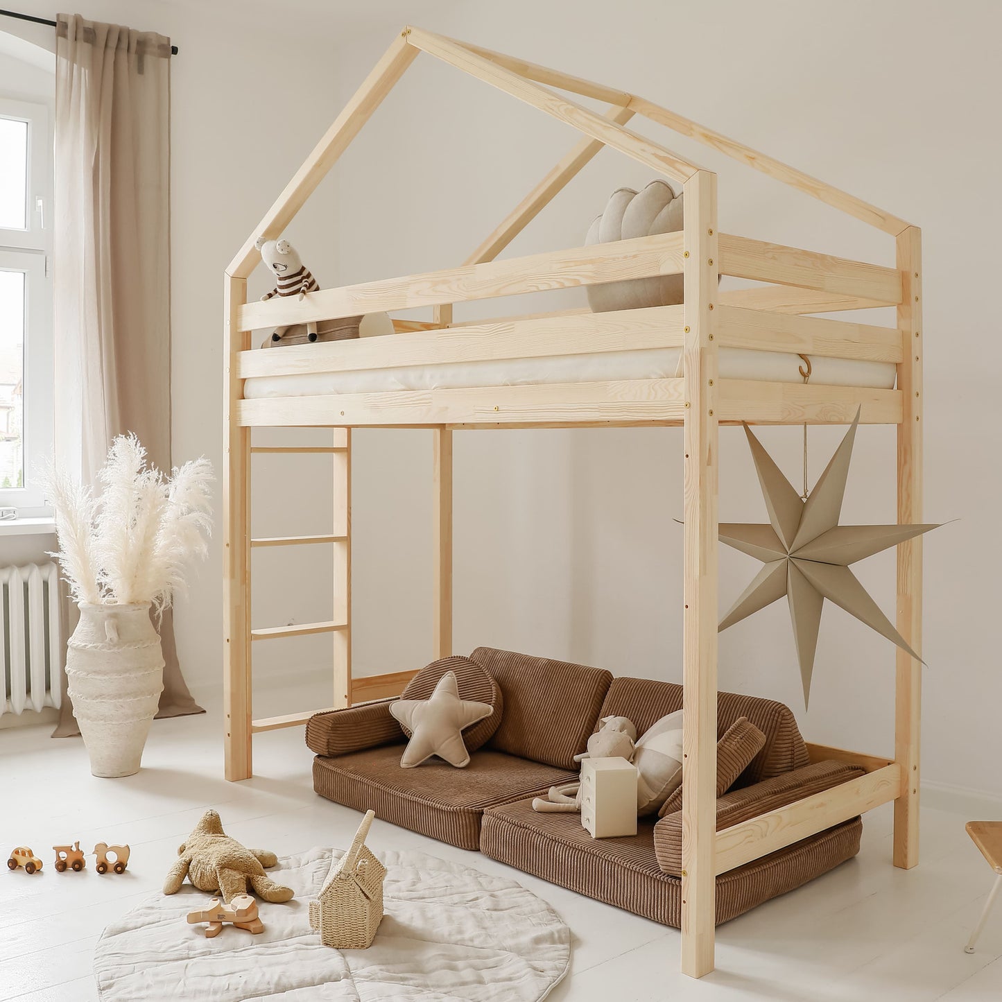 Decomusy Decomusy Loft Bedhuisje met zijtrap - 90x200cm - Decomusy