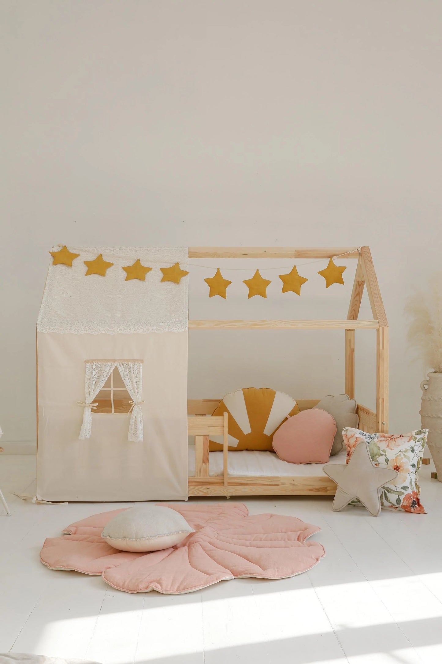 Moi Mili Moi Mili Hemelbed in de vorm van een huis - Boho White - Decomusy
