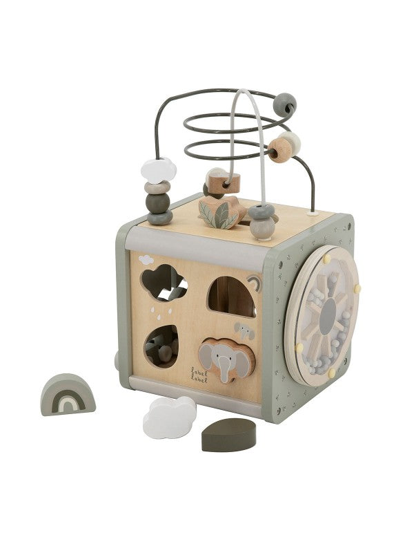 Label Label Label Label Activity Cube - Activiteiten Kubus - Olive Green - Decomusy