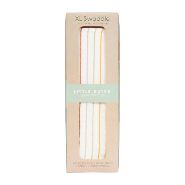 Little Dutch Little Dutch Swaddle Doek Vintage Sunny Stripes - 120 x 120 - Decomusy