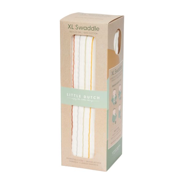 Little Dutch Little Dutch Swaddle Doek Vintage Sunny Stripes - 120 x 120 - Decomusy