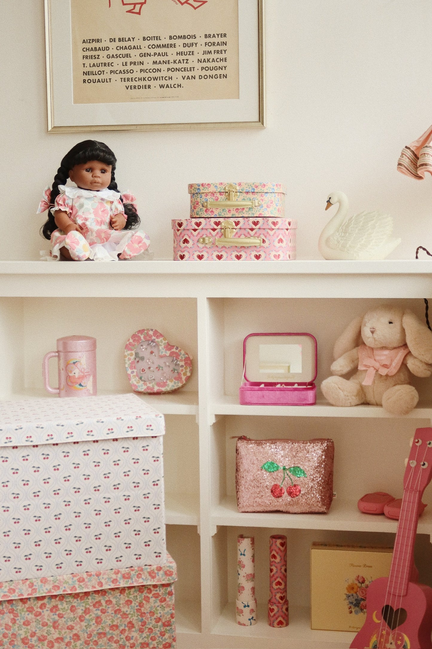 Konges Slojd Konges Sløjd Storage Basket Opbergdoos voor Kinderen Klein - Cherry Motif - Decomusy