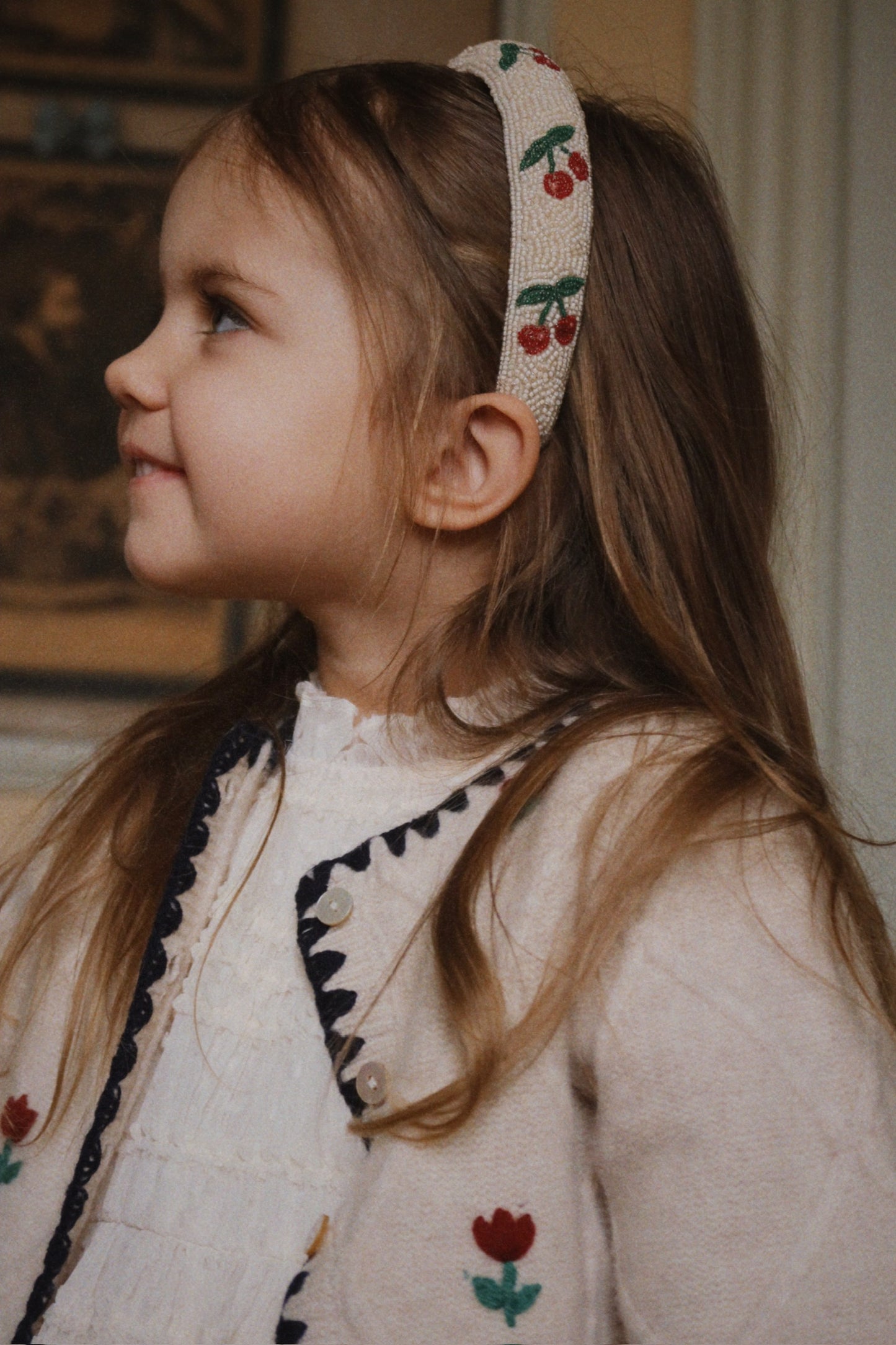 Konges Slojd Konges Slojd Beaded Hairbrace - Kralen Haarband - Cherry - Decomusy