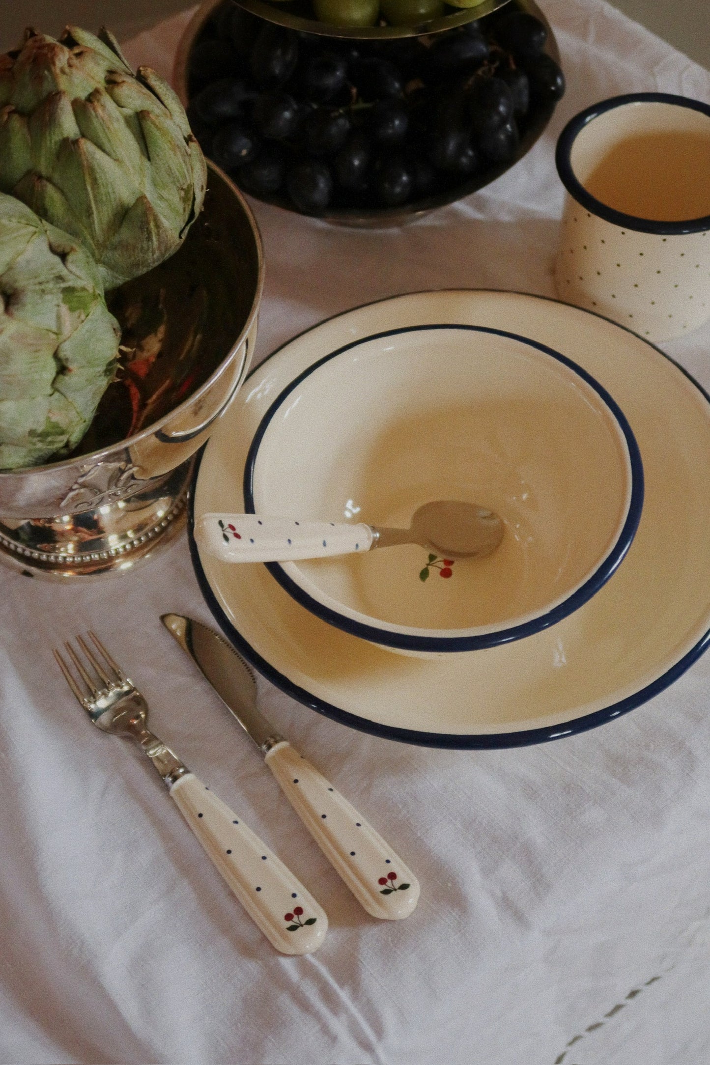 Konges Slojd Konges Slojd Bestek - Cutlery Set - Navy Dot - Decomusy