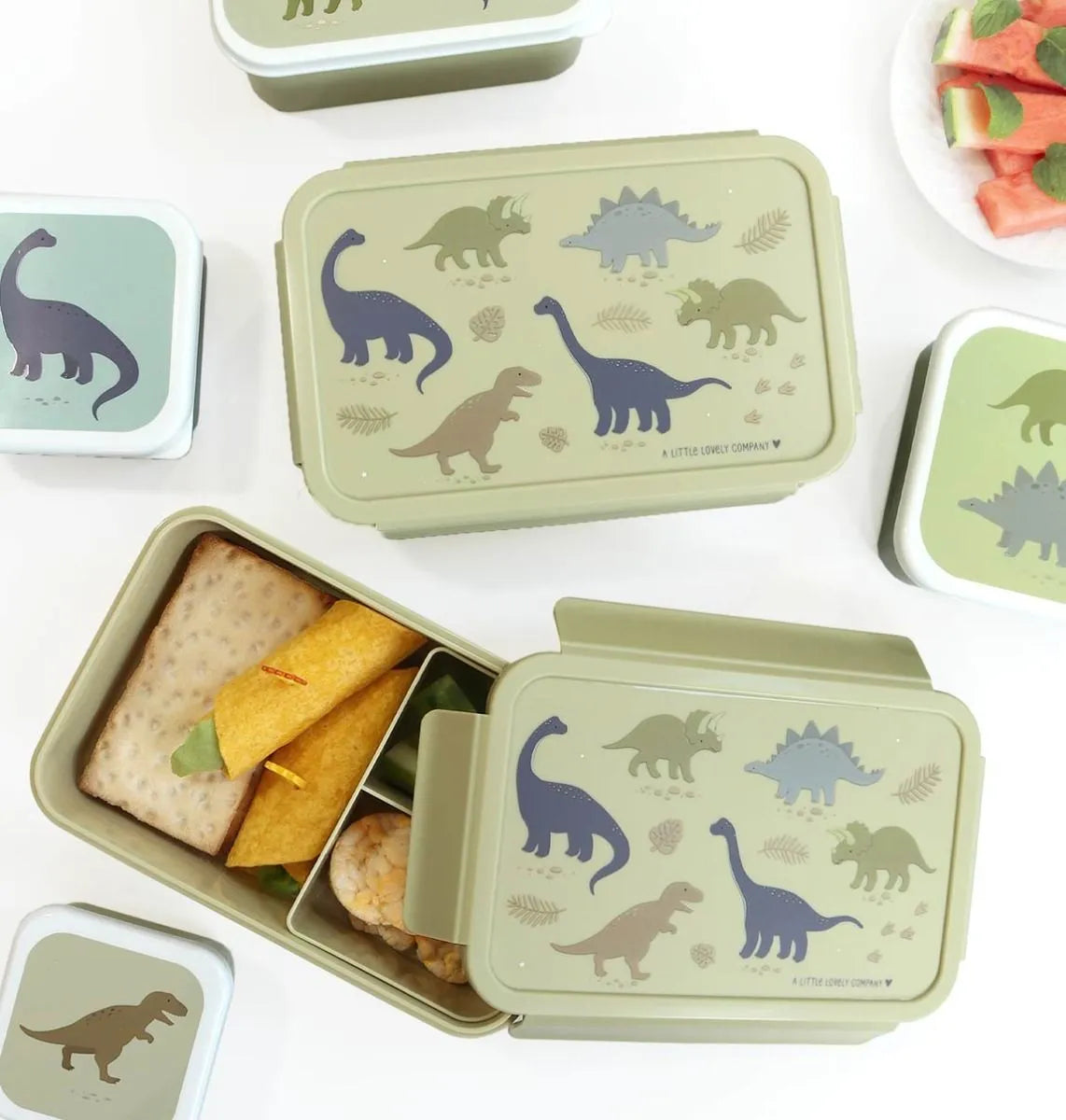 A Little Lovely Company A Little Lovely Company Bento Lunchbox Dinosaurussen - Decomusy