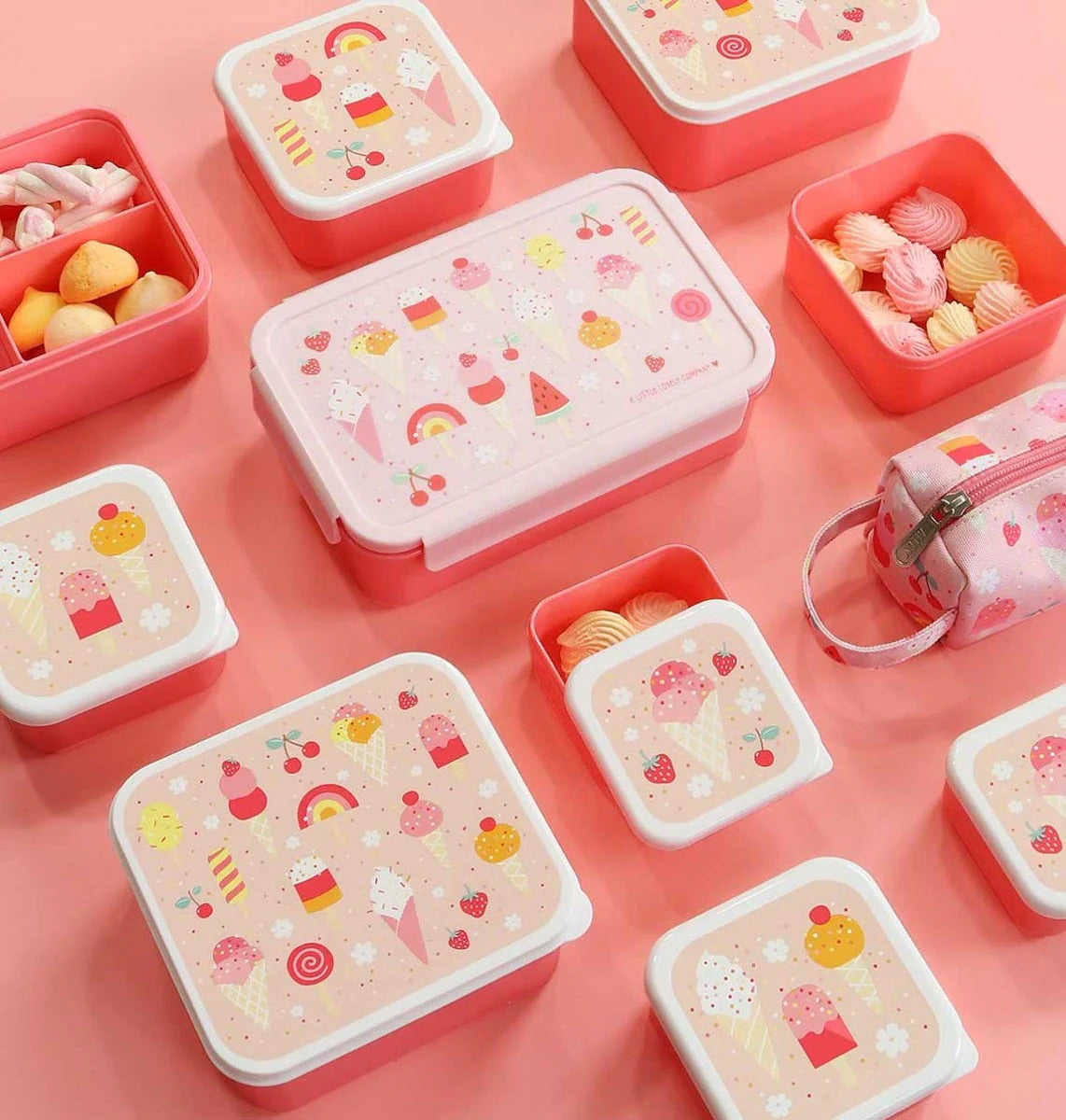 A Little Lovely Company A Little Lovely Company Lunch & Snackbox Set Ice Cream - Decomusy