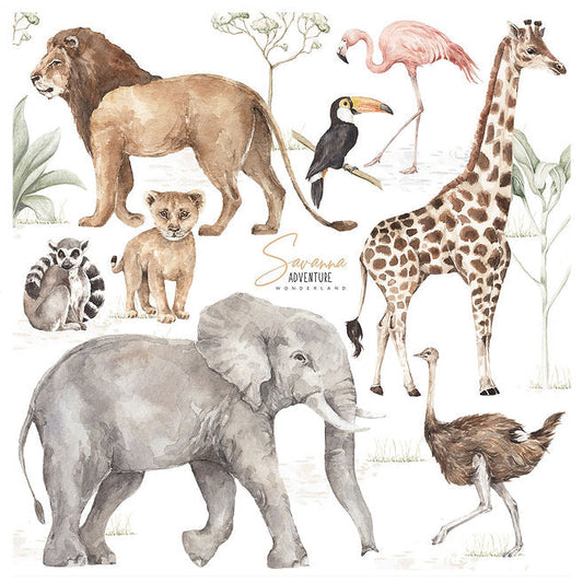 Dekornik Dekornik Savanna Wonderland Muurstiker Set Klein - Decomusy