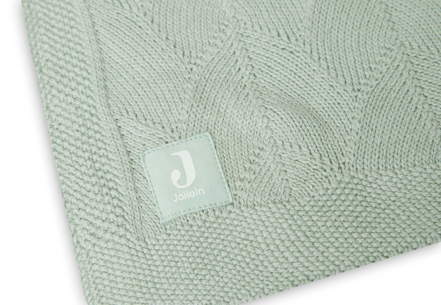 Jollein Jollein Deken Wieg 75x100cm Shell Knit Sea Foam - Decomusy