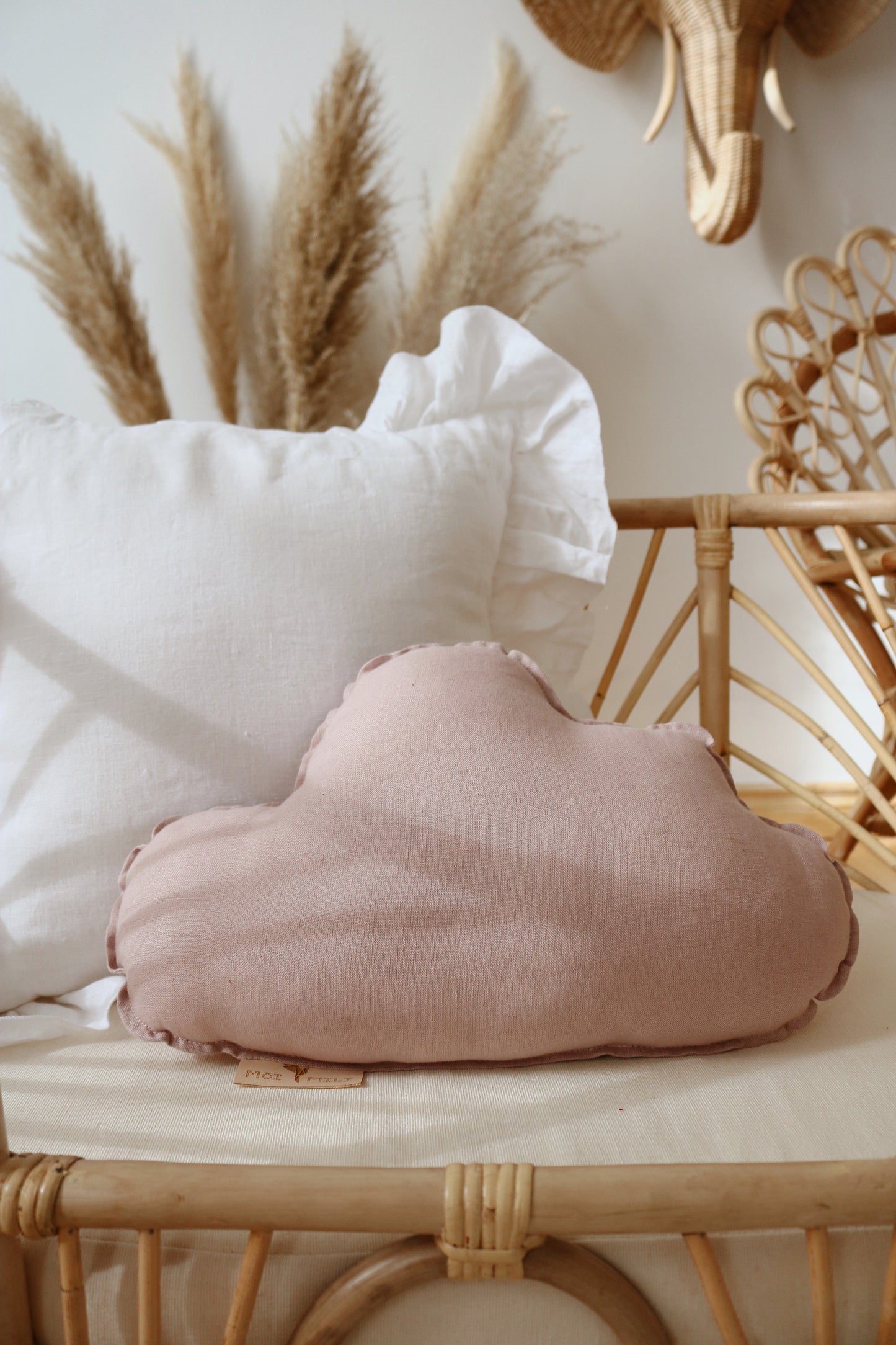 sierkussen Linnen Sierkussen Cloud "Powder Pink" - Decomusy