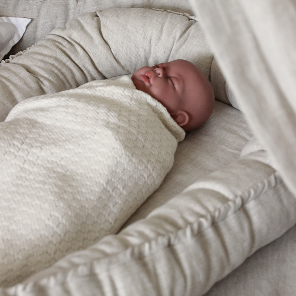 Cotton&Sweets Cotton & Sweets Linnen Babynest "Natural" - Decomusy