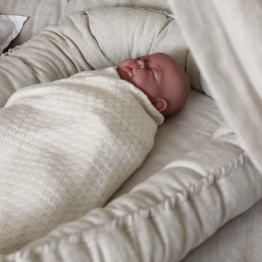 Cotton&Sweets Cotton & Sweets Linnen Babynest "Natural" - Decomusy