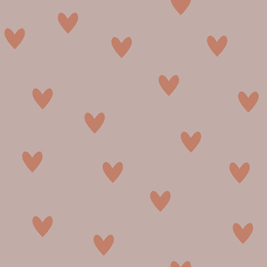 Dekornik Dekornik Behang Simple "Hearts Pink & Red Brick" - Decomusy