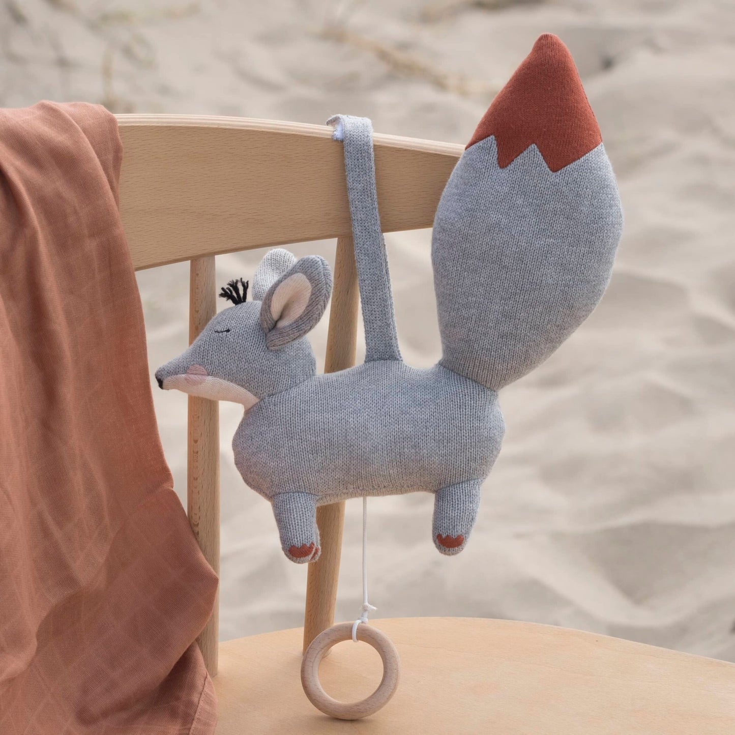 Baby Bello Baby Bello Muziekmobiel Finny the Fox "Ginger Grey" - Decomusy